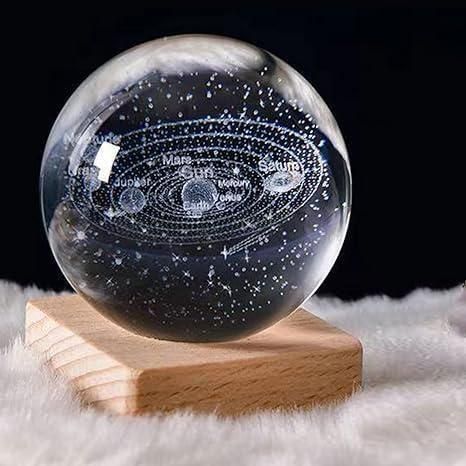 3d crystal lamp ball โ led light-up glass sphere (assorted designs) | home decor & gift item๐