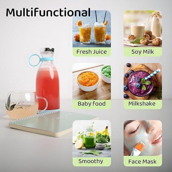 Portable Juice Blender Bottle - Rechargeable USB Juicer for Fruits & Shakes! 🍓⚡🥤