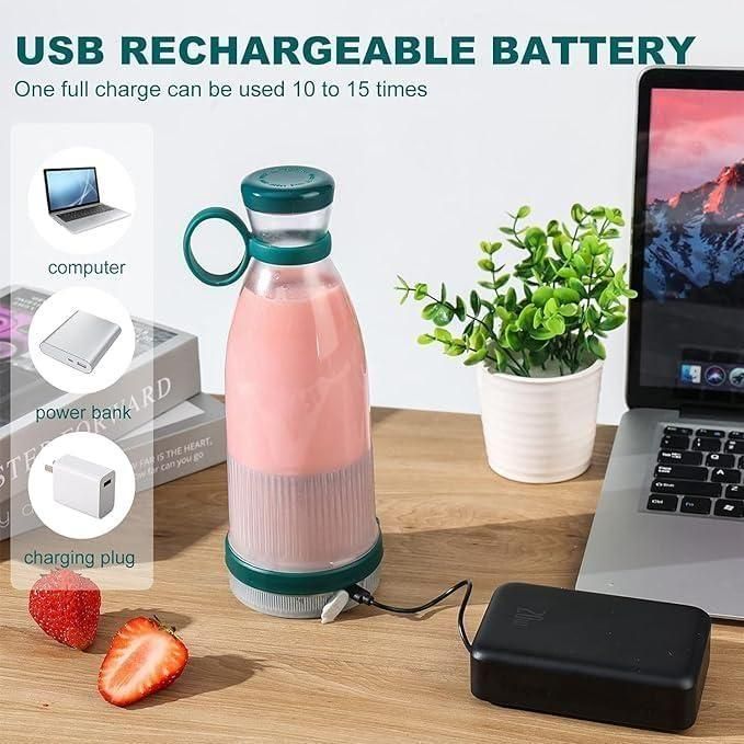 Portable Juice Blender Bottle - Rechargeable USB Juicer for Fruits & Shakes! 🍓⚡🥤