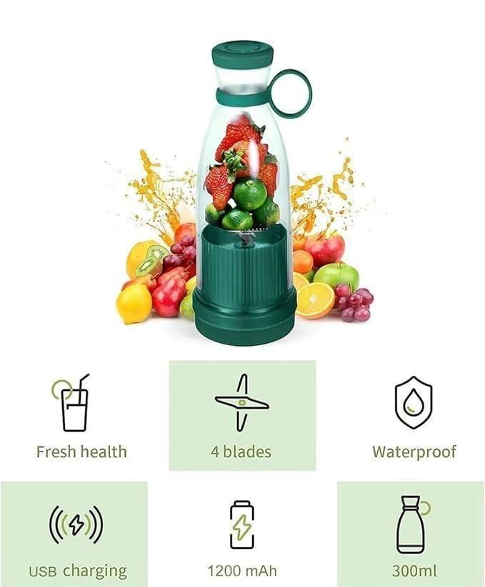 Portable Juice Blender Bottle - Rechargeable USB Juicer for Fruits & Shakes! 🍓⚡🥤