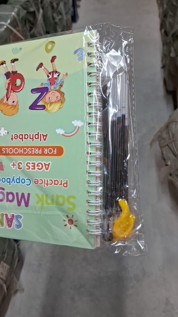 Sank Magic Practice Copybook Set ✍️ (4 Books + 1 Pen + 1 Grip + 10 Refills) – Reusable Writing Magic! 🌟📖