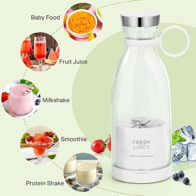 Portable Juice Blender Bottle - Rechargeable USB Juicer for Fruits & Shakes! 🍓⚡🥤